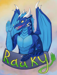 Raaky half body badge
